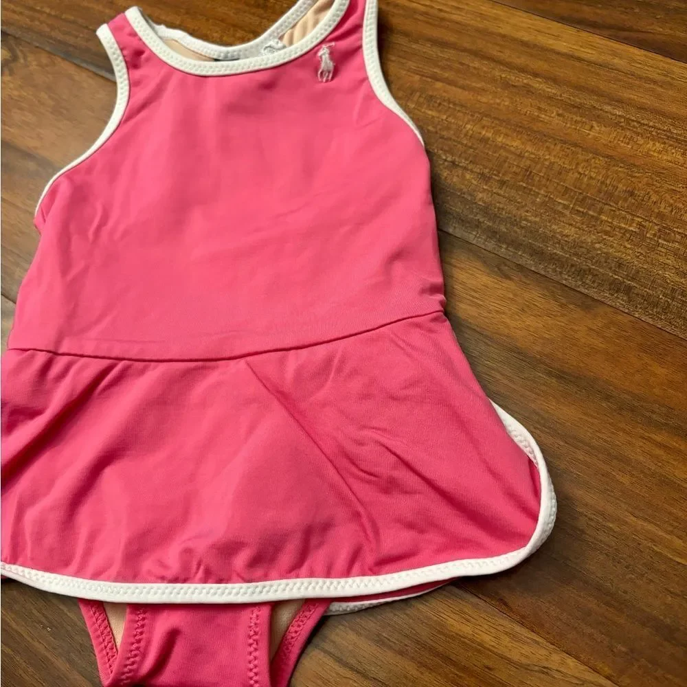 Ralph Lauren pink/white one piece bathing suit.